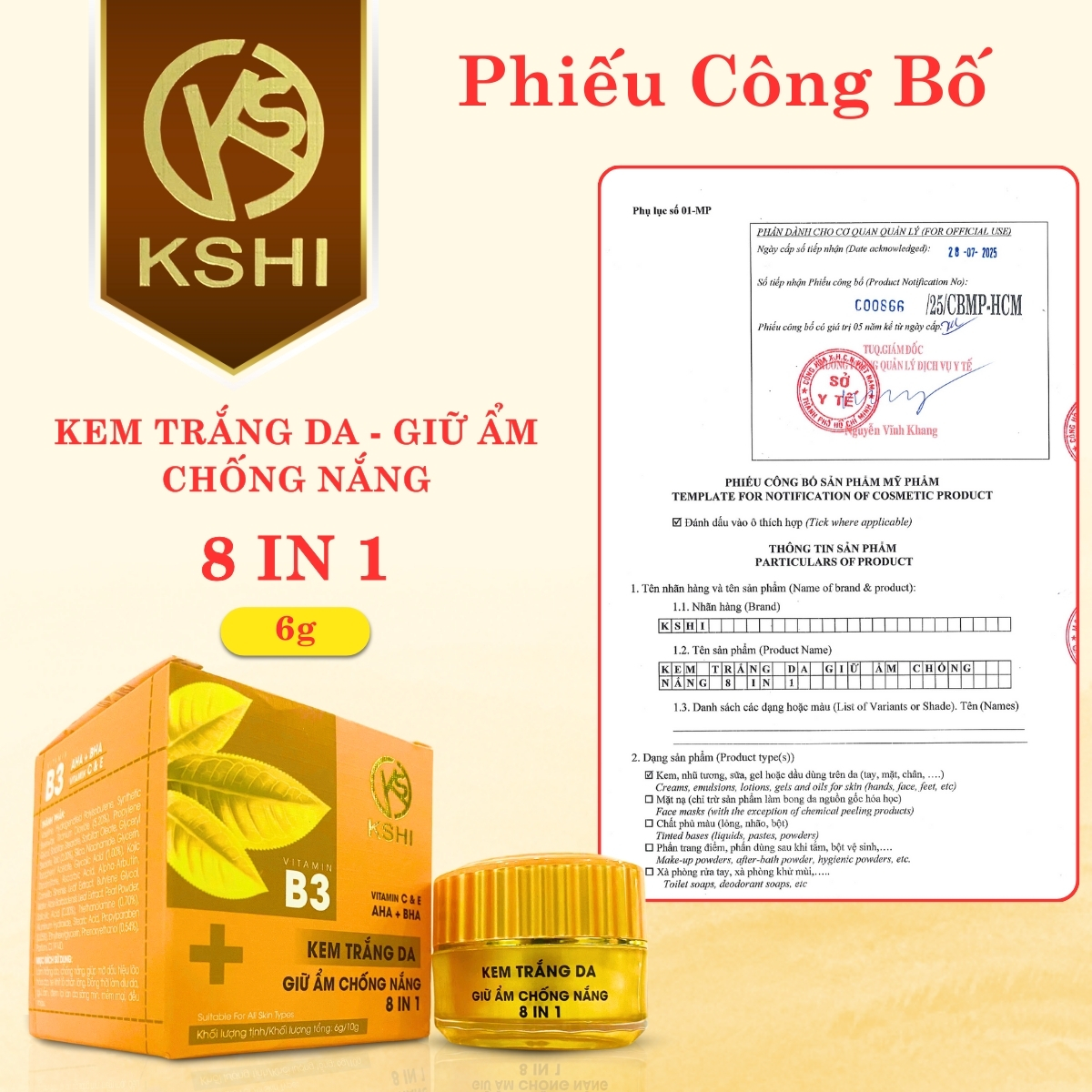 trắng da, giữ ẩm, chống nắng
