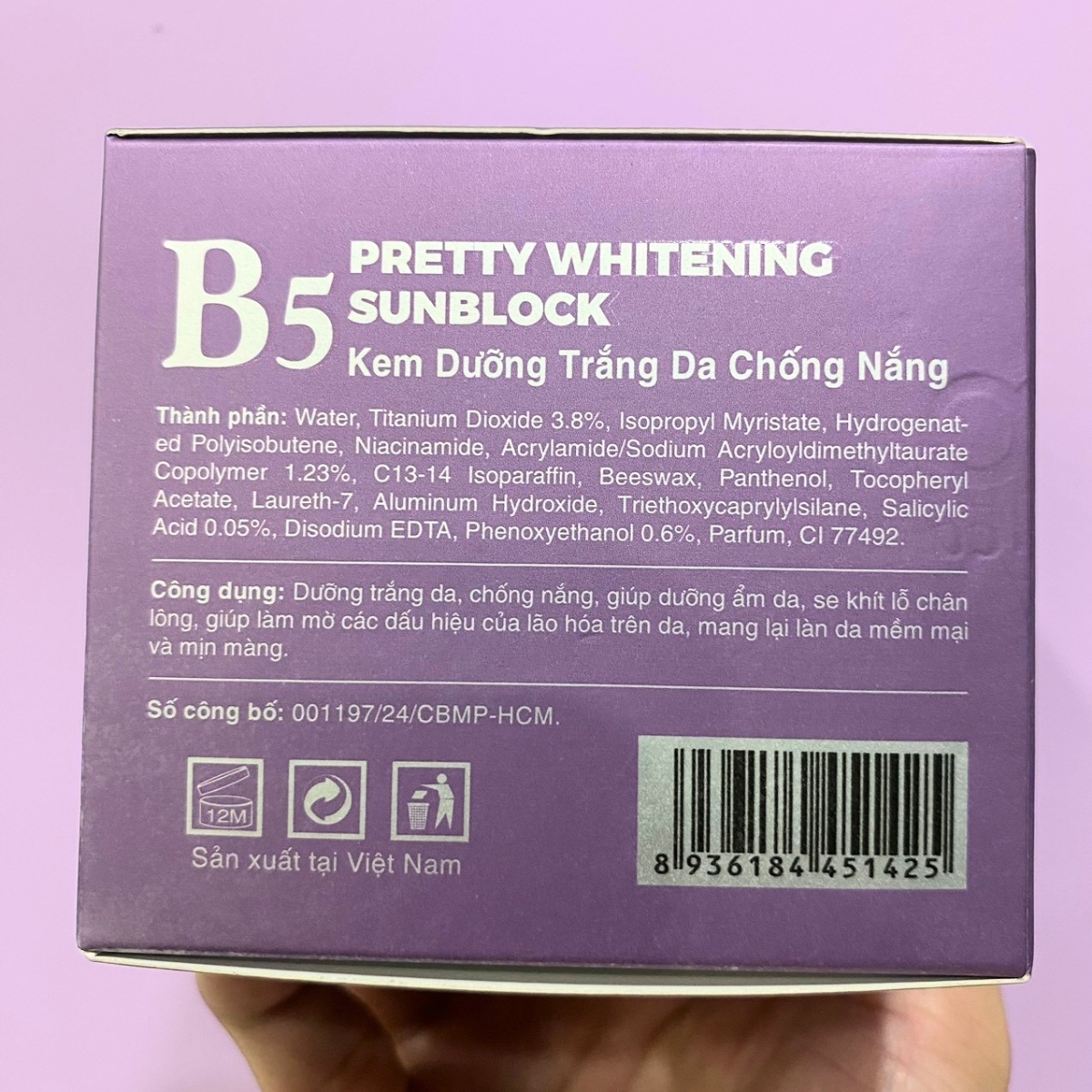 Thành phần & công dụng kem Faceplus B5 Pretty Whitening Sunblock dưỡng trắng, dưỡng ẩm, chống nắng