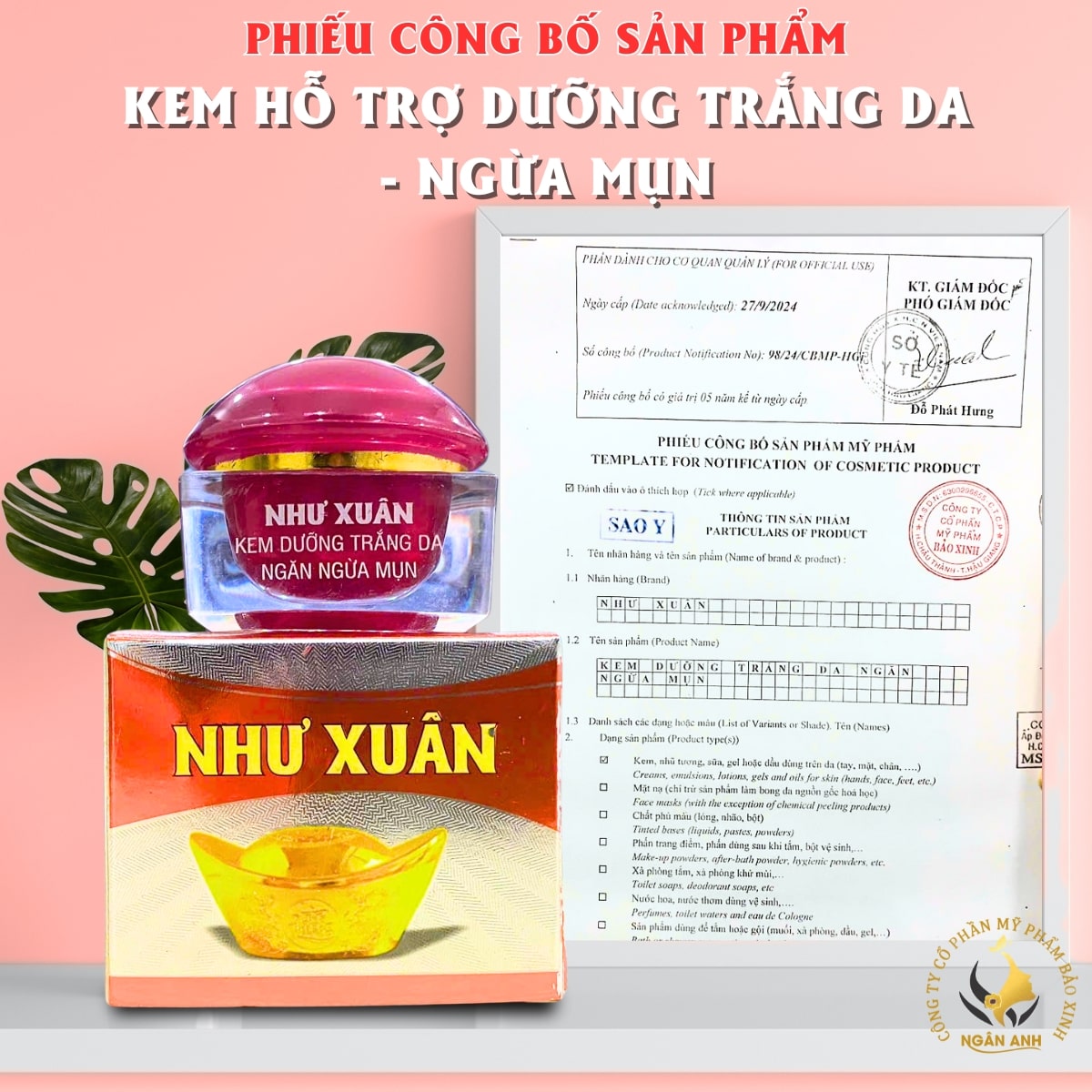 dưỡng trắng, ngừa mụn