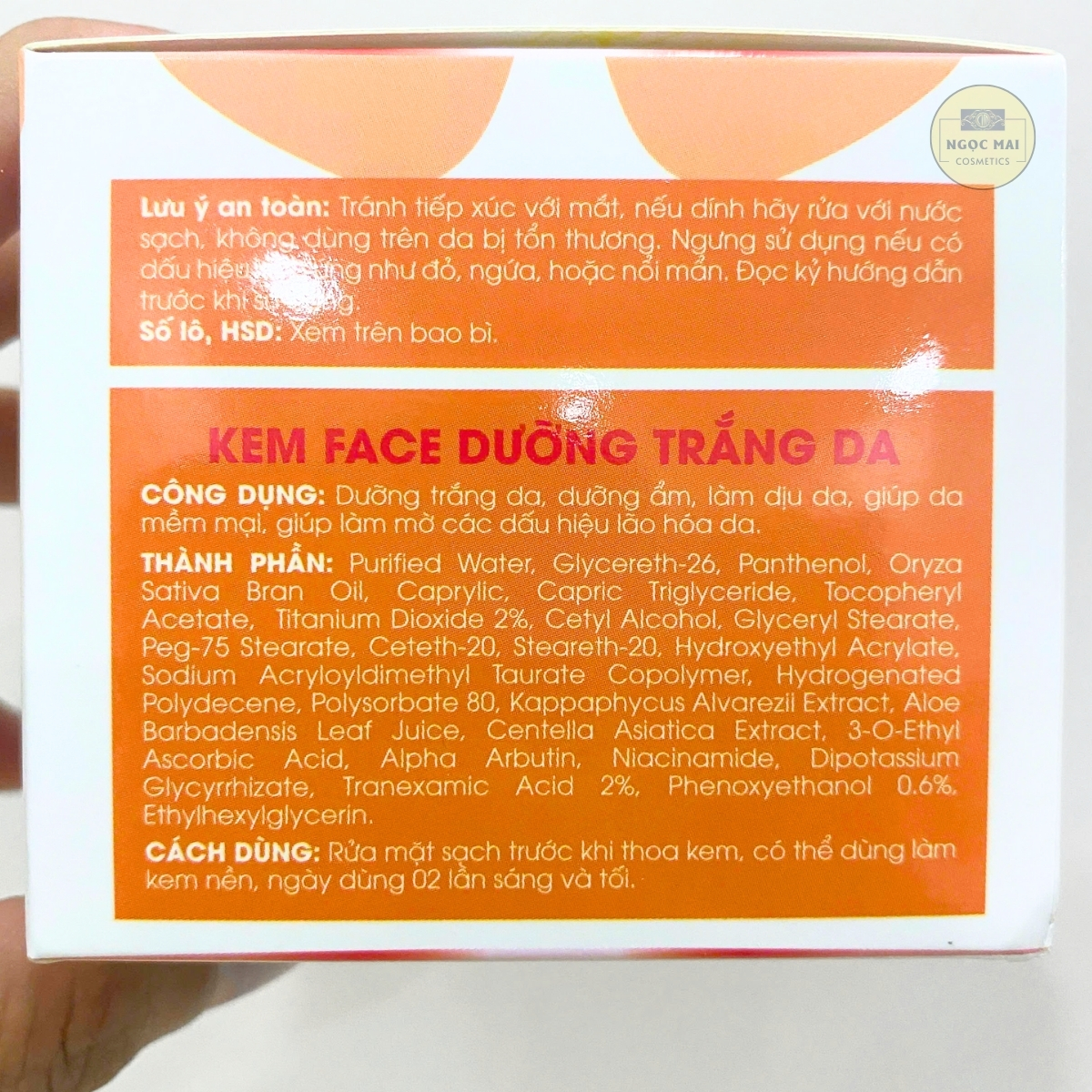 dưỡng trắng, giữ ẩm, ngừa lão hóa da