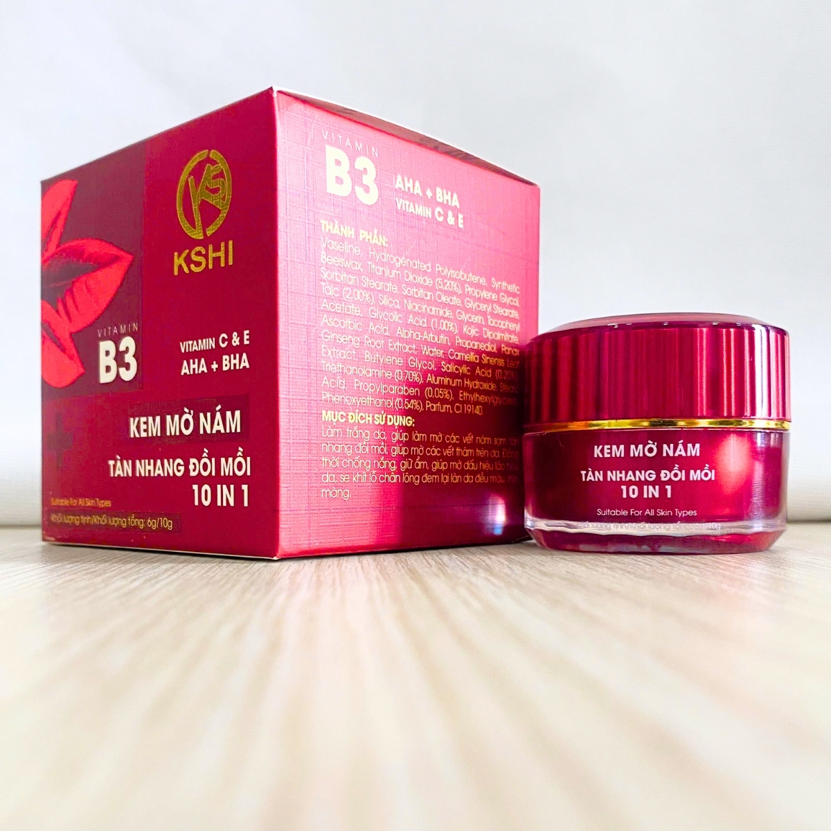 giúp cải thiện rõ rệt tình trạng nám, tàn nhang, đồi mồi và ngăn ngừa hình thành sắc tố mới, mang lại làn da sáng mịn, rạng rỡ và tươi trẻ.