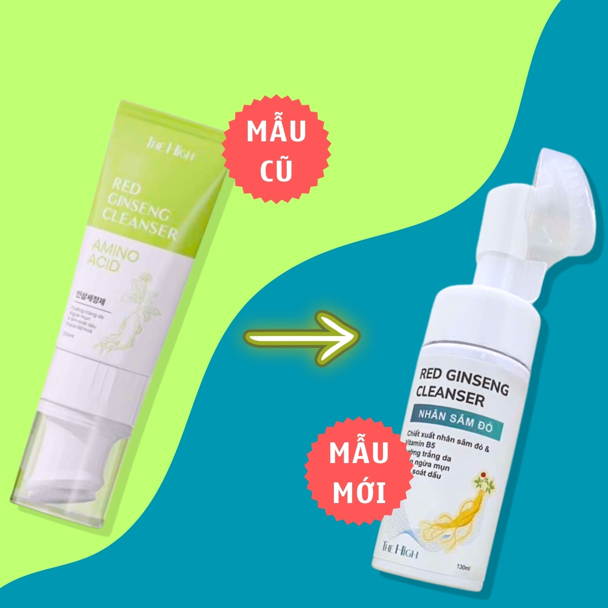 kem rửa mặt tạo bọt nhân sâm đỏ The High công thức dịu nhẹ giúp làm sạch sâu và hỗ trợ dưỡng ẩm tuyệt vời giúp bạn có được làn da sáng mịn, khỏe đẹp