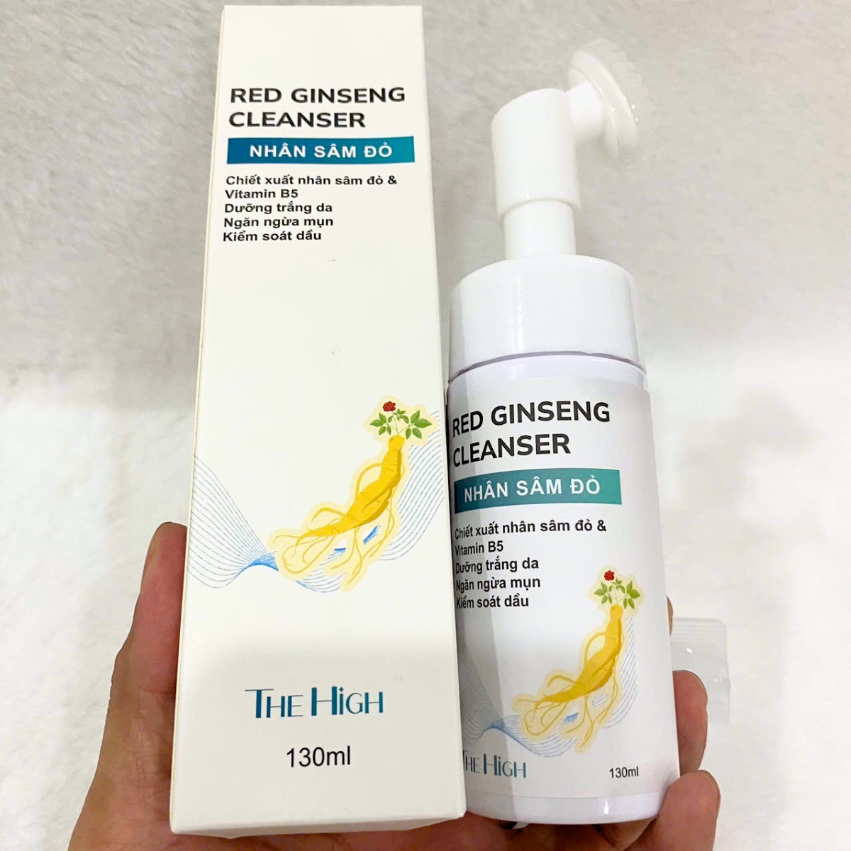 kem rửa mặt tạo bọt nhân sâm đỏ The High công thức dịu nhẹ giúp làm sạch sâu và hỗ trợ dưỡng ẩm tuyệt vời giúp bạn có được làn da sáng mịn, khỏe đẹp