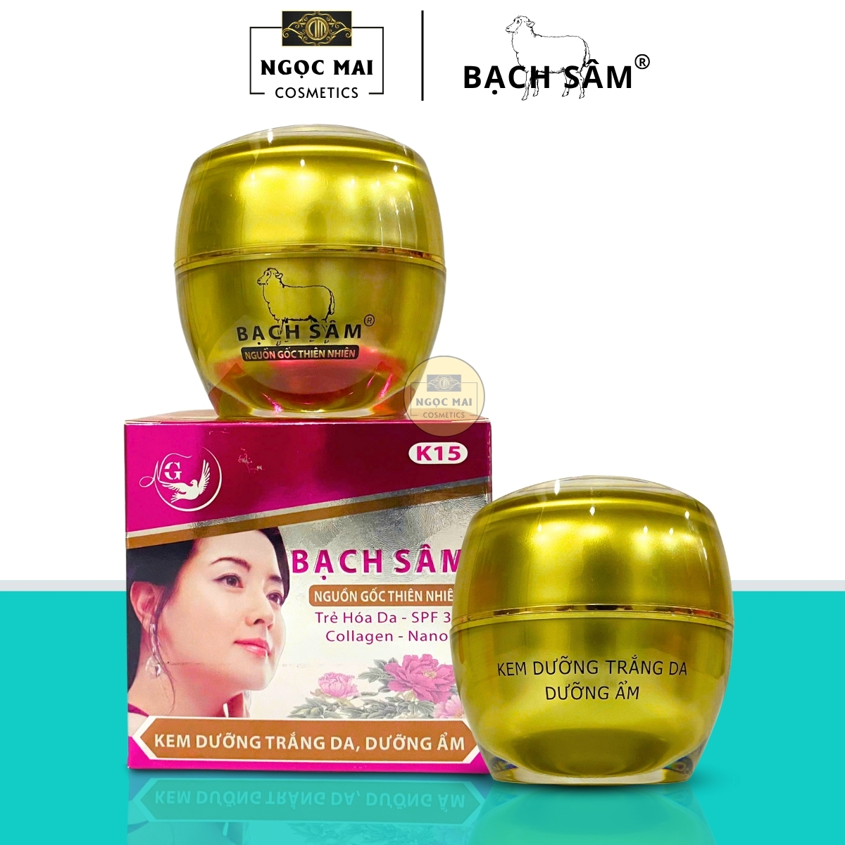 BẠCH SÂM K15 - Kem dưỡng trắng da, Giữ ẩm, Tái tạo, Chống lão hóa (30g)