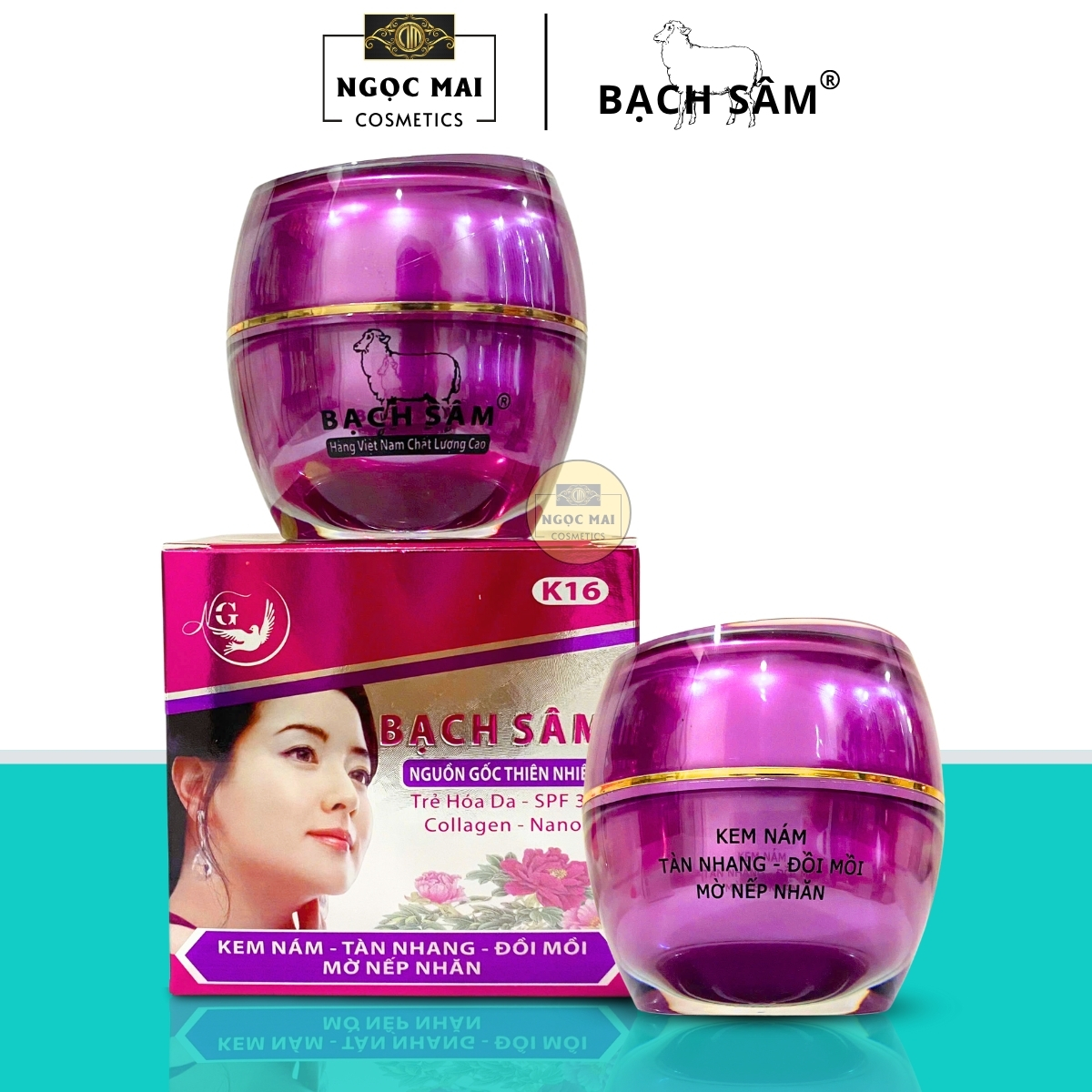 BẠCH SÂM K16 - Kem trị Nám, Tàn nhang, Đồi mồi, Dưỡng trắng, Phục hồi da (30g)