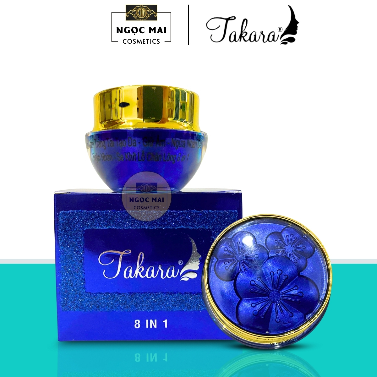 Mỹ Phẩm TAKARA - Kem làm trắng, Tái tạo da, Giữ ẩm, Ngừa nhăn da, Ngăn nhờn, Se khít lỗ chân lông 8 in 1 (10g)