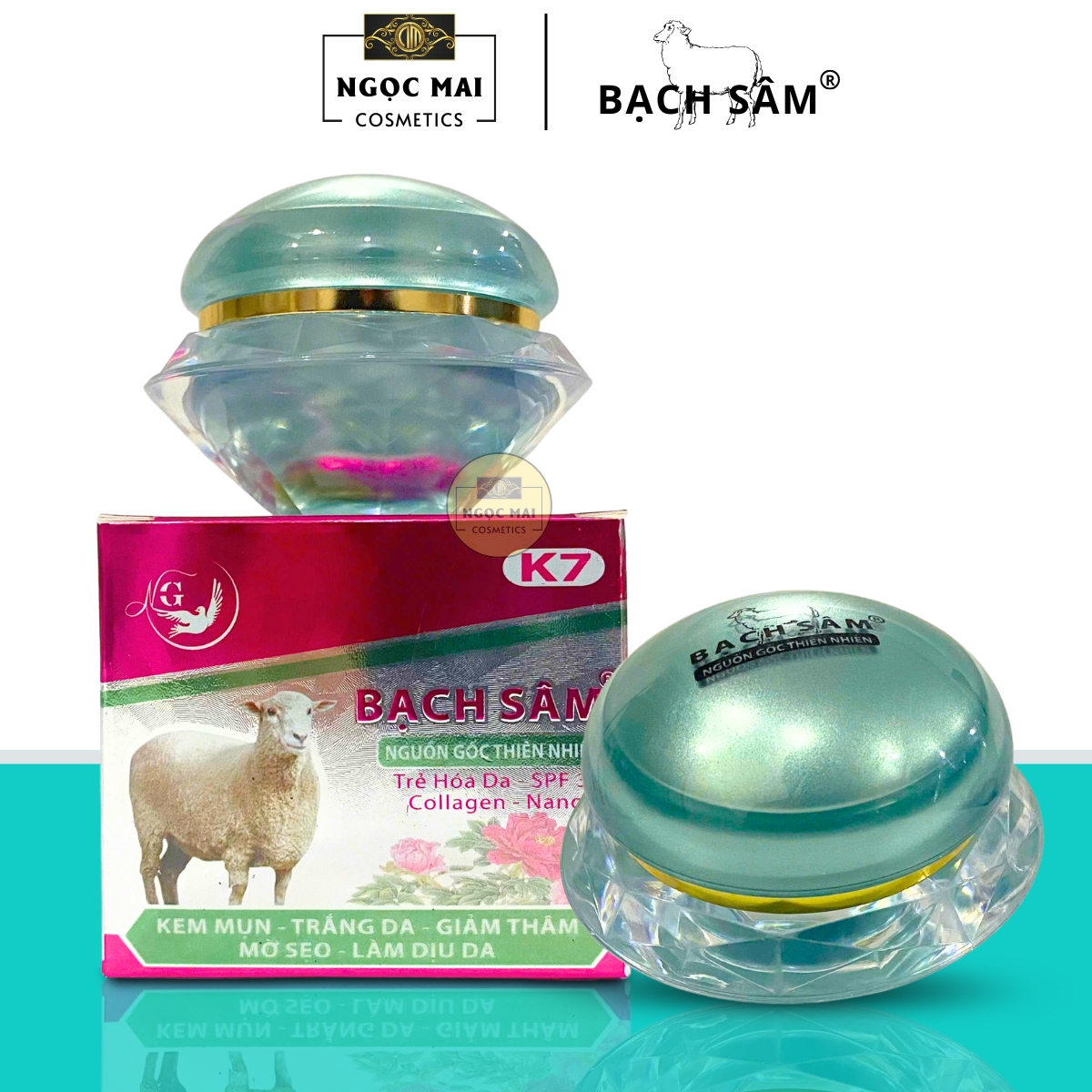 Kem Hỗ Trợ Ngừa Mụn, Trắng Da Bạch Sâm K7 (20g), Hỗ Trợ Giảm Mụn, Thâm, Làm Dịu Da - Mỹ Phẩm Ngô Gia Chính Hãng