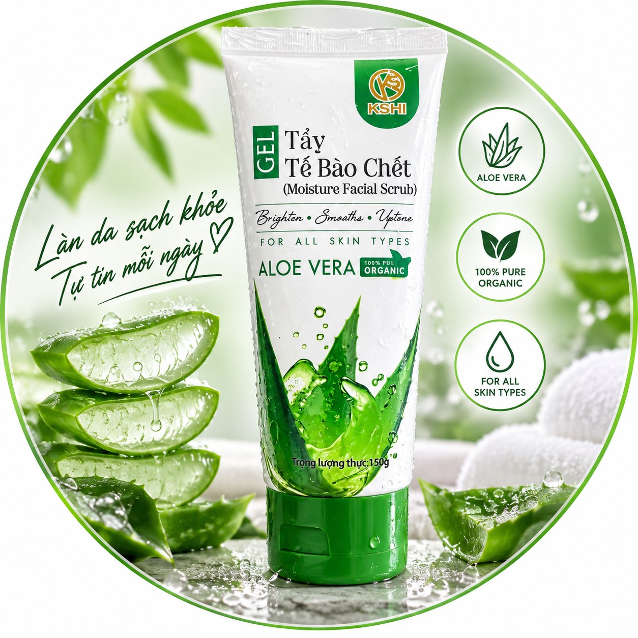 Gel Tẩy Tế Bào Chết Nha Đam KSHI Aloe Vera (150g)