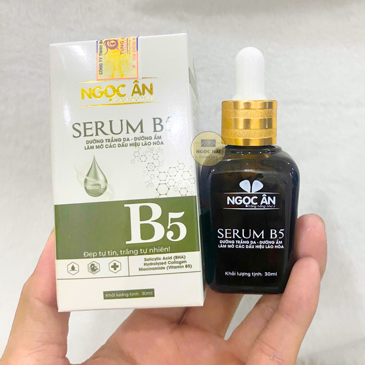Serum dưỡng trắng da Ngọc Ân B5 giúp dưỡng trắng da, dưỡng ẩm, làm mờ các dấu hiệu lão hóa