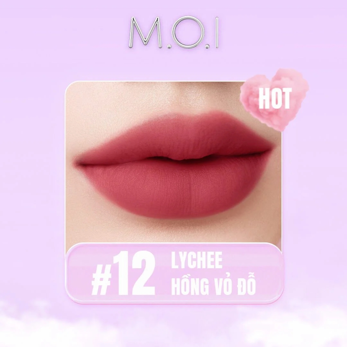 #12 Lychee - Hồng Vỏ Đỗ son tint lì