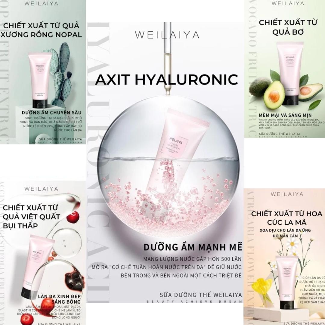 chiết xuất quả xương rông, quả việt quất, cúc la mã, quả bơ, axit hyaluronic