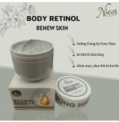 Kem Body Kích Trắng Mạnh Nicos Beauty Retinol Renew Skin 0.01% 200g Chính Hãng, Dưỡng Trắng, Giảm Mụn, Se Khít Lỗ Chân Lông