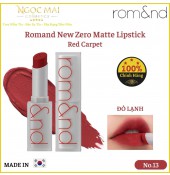 Son Thỏi Siêu Mịn Romand New Zero Matte Lipstick No.13 Red Carpet 3g - Đỏ Lạnh Chính Hãng