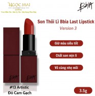 Son Thỏi Lì BBia Last Lipstick Version 3 - No.13 Artistic - Đỏ Cam Gạch