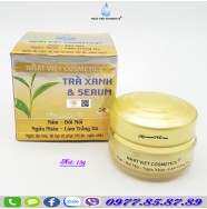 NHẬT VIỆT COSMETICS - Kem Nám, Đồi mồi, Ngừa nhăn, Làm trắng da Trà xanh và Serum (13g)